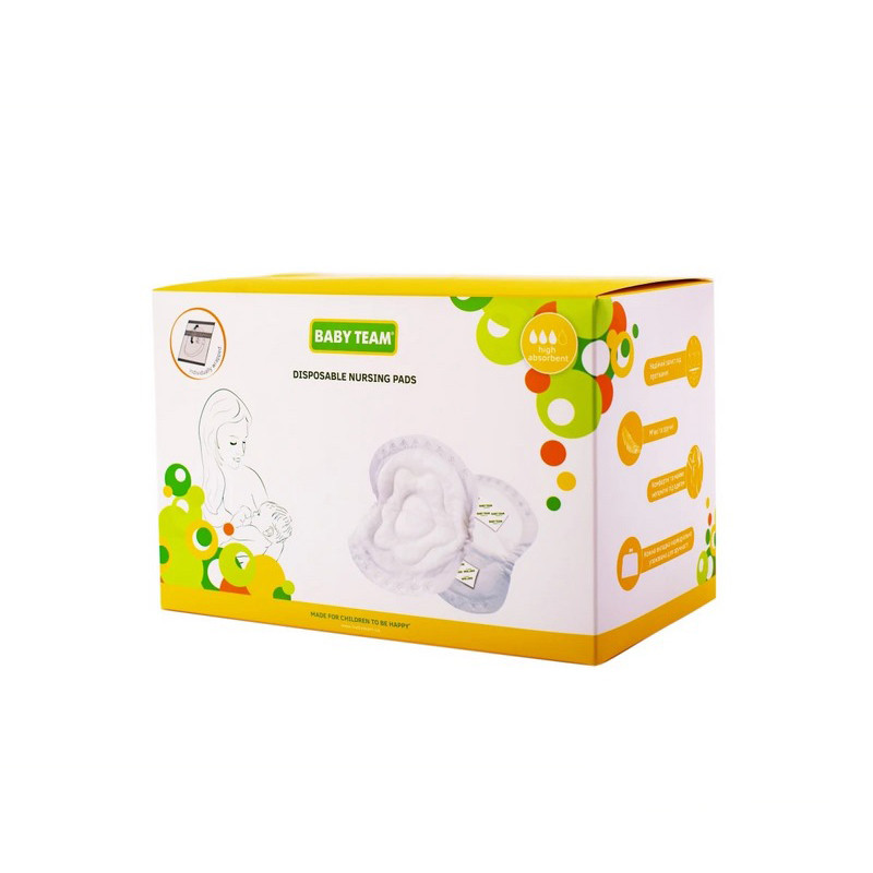 Одноразовые абсорбирующие вкладыши к бюстгальтеру Baby Team 0025, 60 штук