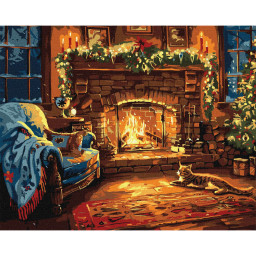 Картина по номерам "Праздничный камин" Идейка KHO6663, 40х50 см Картина по номерам "Праздничный камин" Идейка KHO6663, 40х50 см