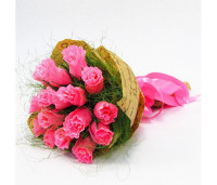 Букет з цукерок Троянди 15 рожеві Крафт 4096IT