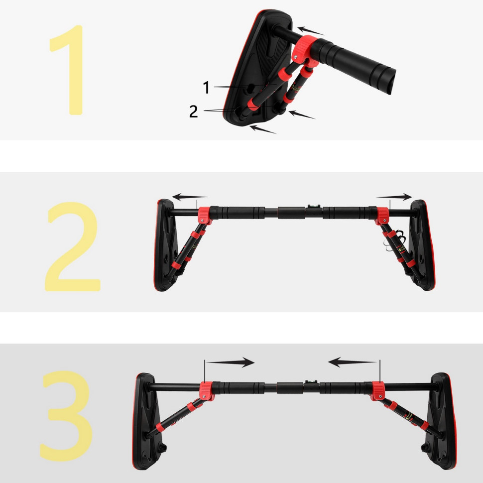 Турнік розсувний Elite+ Cornix XR-0294 Black/Red, розмір 80 х 120 см