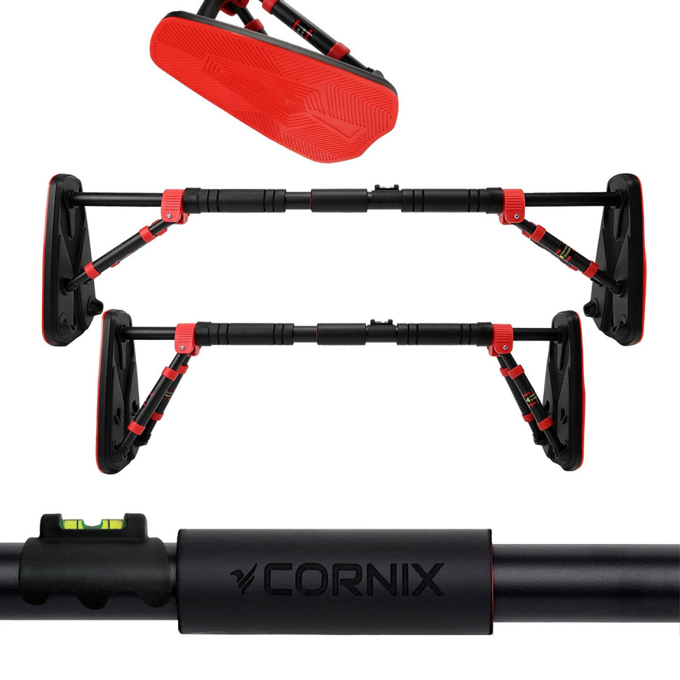 Турнік розсувний Elite+ Cornix XR-0294 Black/Red, розмір 80 х 120 см