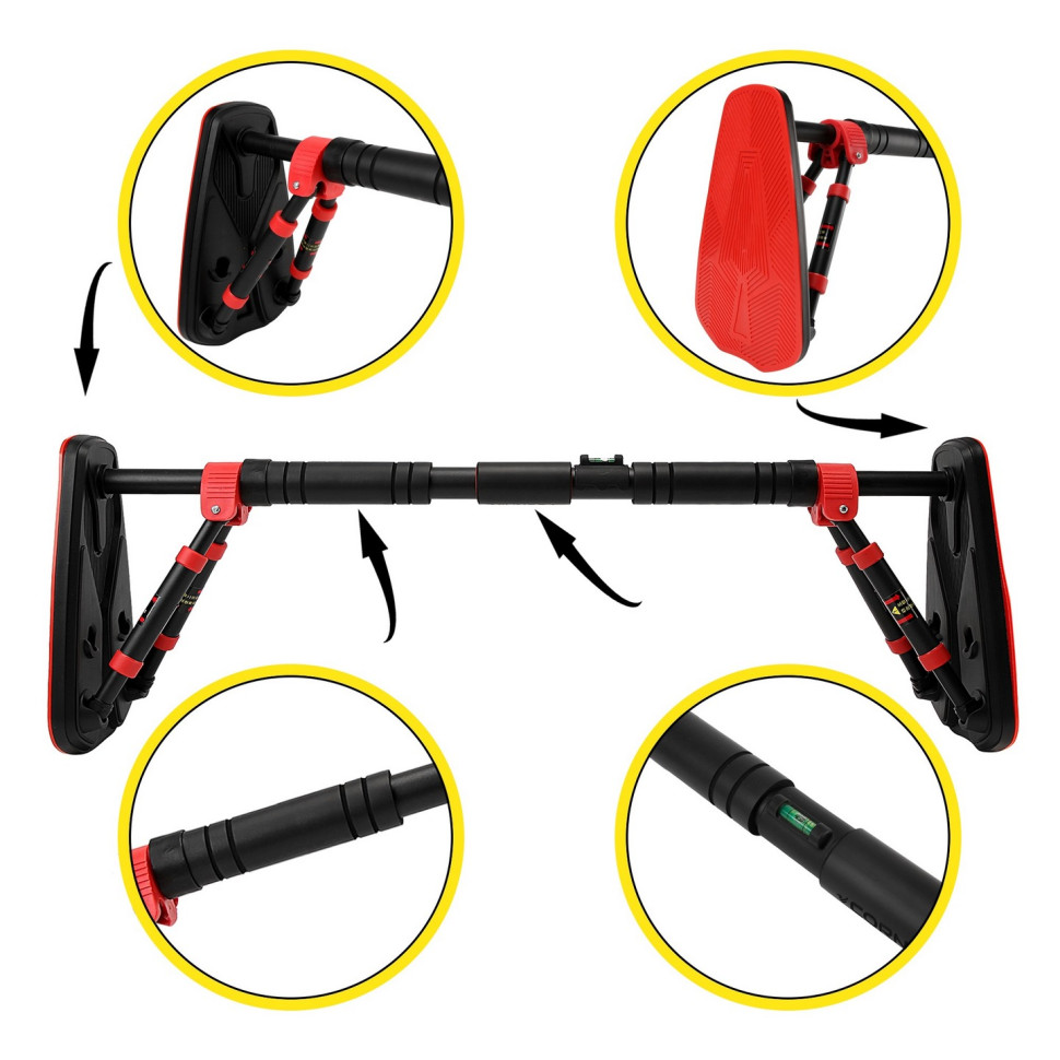 Турнік розсувний Elite+ Cornix XR-0294 Black/Red, розмір 80 х 120 см