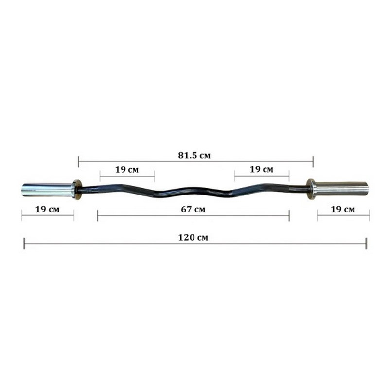 Гриф для штанги олимпийский W-образный Generation OB-05 Fitness 10003FS без замков 120 см