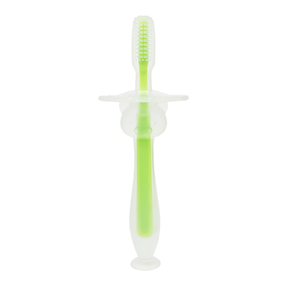 Силиконовая зубная щетка Mumlove Mega Zayka MGZ-0707(Green) с ограничителем