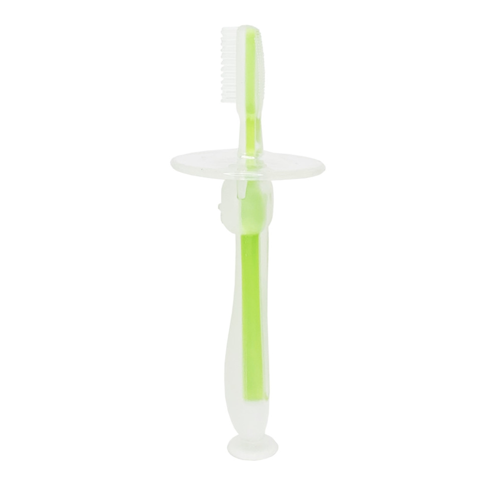 Силиконовая зубная щетка Mumlove Mega Zayka MGZ-0707(Green) с ограничителем