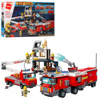 Конструктор Qman 2810Q пожарные, здание, машины, 996 дет.