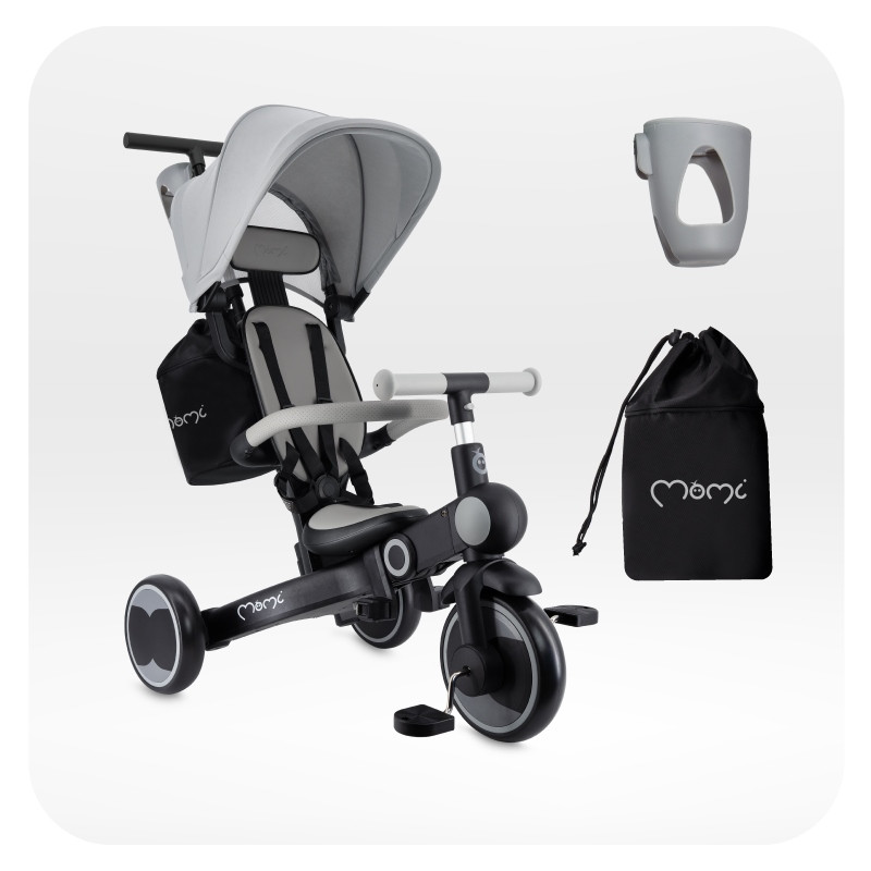 Детский трехколесный велосипед 4 в 1 SOLIVIA MoMi ROTR00017 grey
