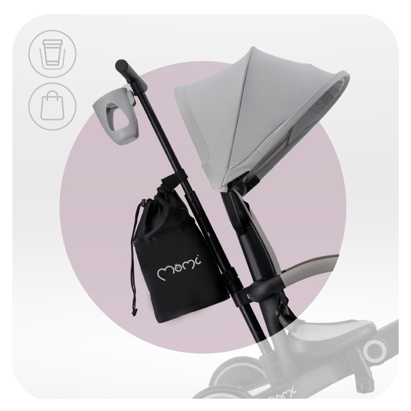 Детский трехколесный велосипед 4 в 1 SOLIVIA MoMi ROTR00017 grey