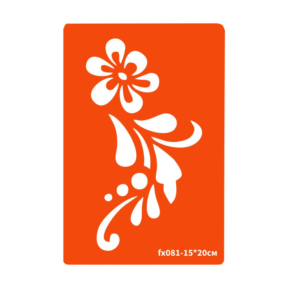 Трафарет для біо-тату Квітка Fresh Tattoo fx081-15*20см, розмір 15х20см