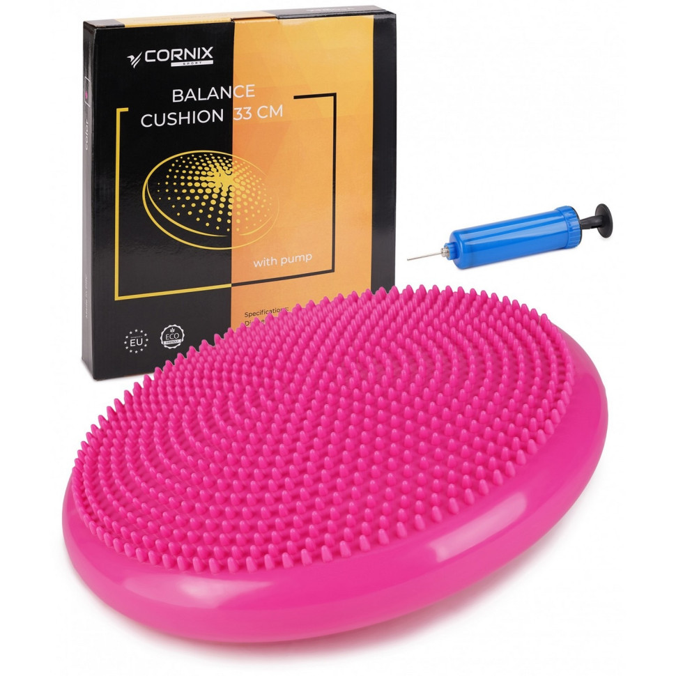 Балансувальна подушка-диск Cornix XR-0055, 33 см (сенсомоторна) масажна, Pink