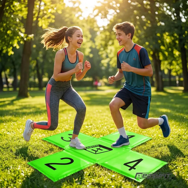 Кросс-мат спортивный для прыжков EasyFit EF-mat-GN, складной, зеленый
