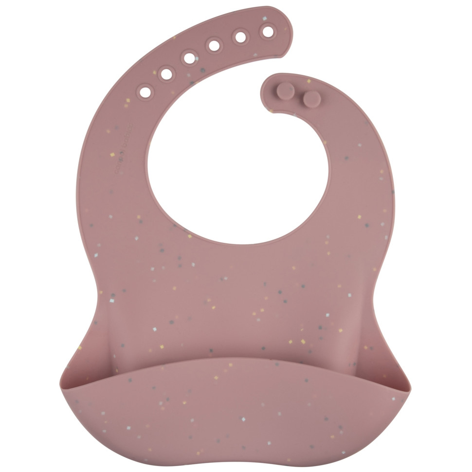 Дитячий силіконовий слинявчик з кишенькою Dots Canpol babies 51/029_pin рожевий