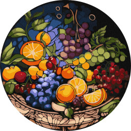 Картина за номерами "Апетитна композиція" ©art_selena_ua Ідейка KHO-R1014 діаметр 39 см