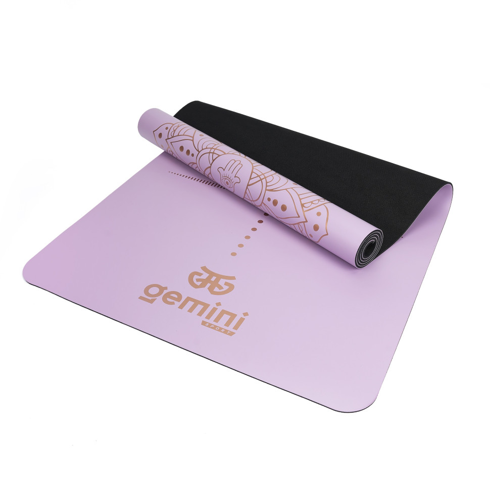 Килимок для йоги каучуковий Pro Gemini Sport PUY-3900-5 поліуретан 183x68x0,5 см, бузковий