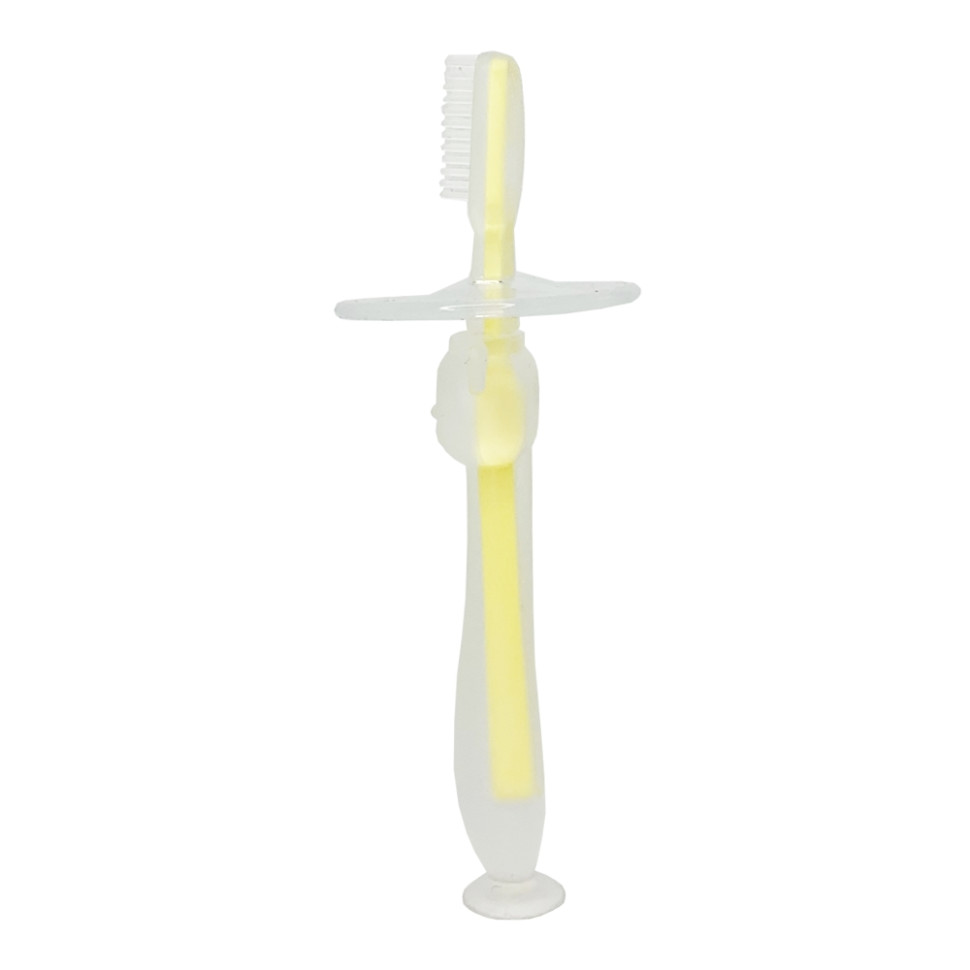 Силиконовая зубная щетка Mumlove Mega Zayka MGZ-0707(Yellow) с ограничителем