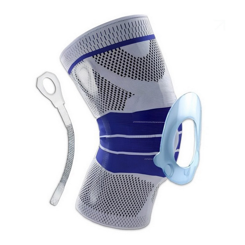 Бандаж (фиксатор) коленного сустава с ребрами жесткости и силиконовой вставкой EasyFit EF-0078-XL, размер XL