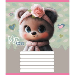 Тетрадь ученическая "Мини мишки" Leader 012-510157C-3 в косую линию, 12 листов (959051)
