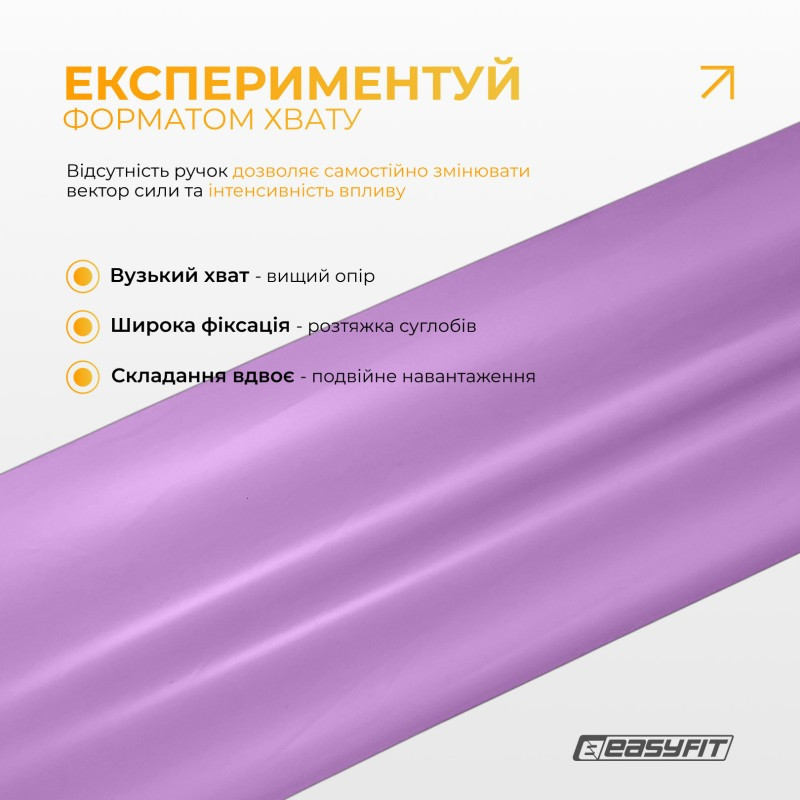 Еластична стрічка для пілатесу та йоги EPP EasyFit EF-1661-R 0,65 мм, пурпурна