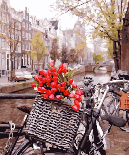 Картина за номерами. Brushme "Доставка тюльпанів в Амстердамі" GX29265 по цене 240 грн.