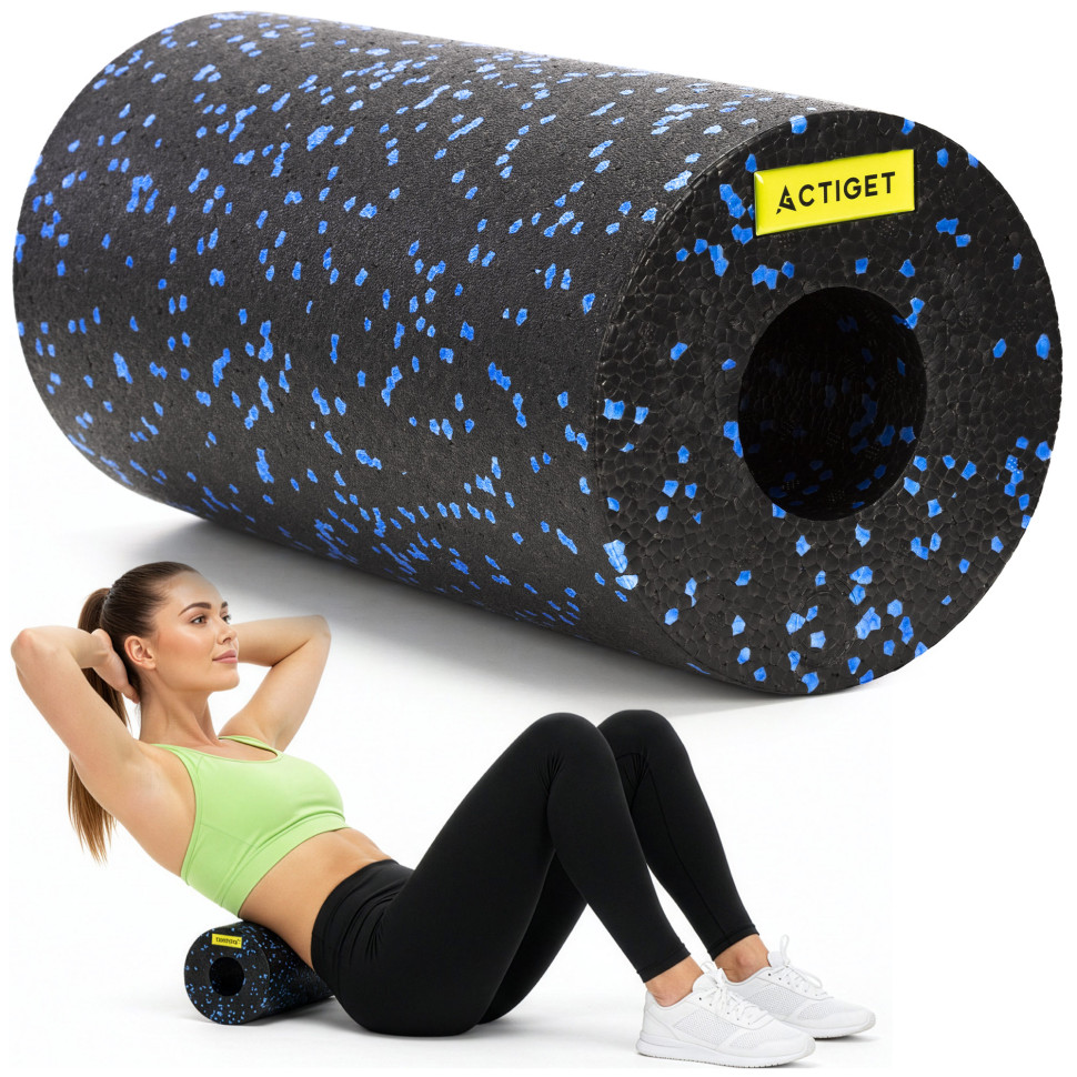 Массажный ролик Actiget ACT0093 EPP, Black/Blue 29,5x15 см