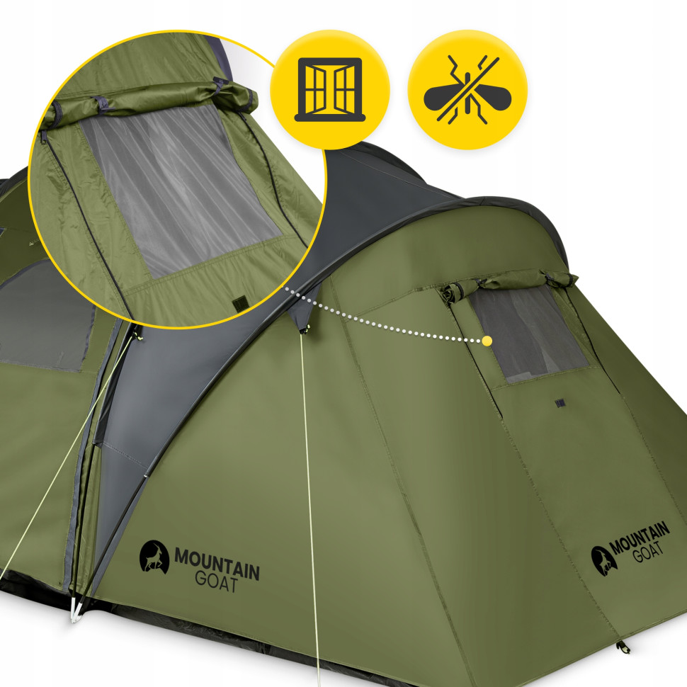 Палатка туристическая Prime Quatro Mountain Goat P-5905973406598 Olive