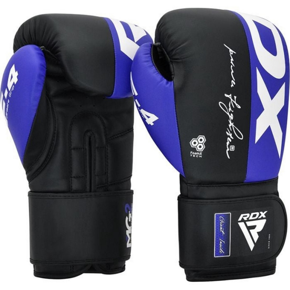 Боксерські рукавиці F4 Boxing Sparring Gloves Hook & Loop RDX Inc Limited BGR-F4U-14OZ, BLUE/BLACK 14 унцій