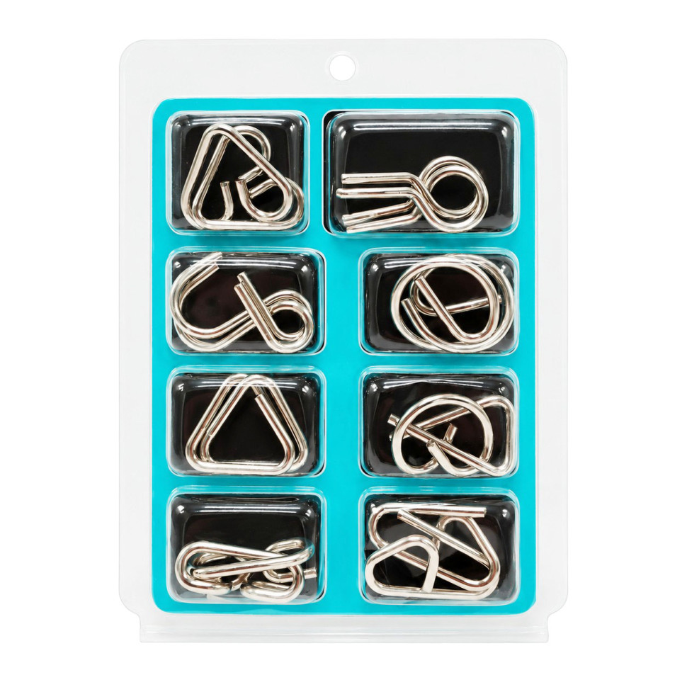 Набор металлических головоломок Bambi 2088F-G(Turquoise) 8 шт, в слюде, 12х18х3 см