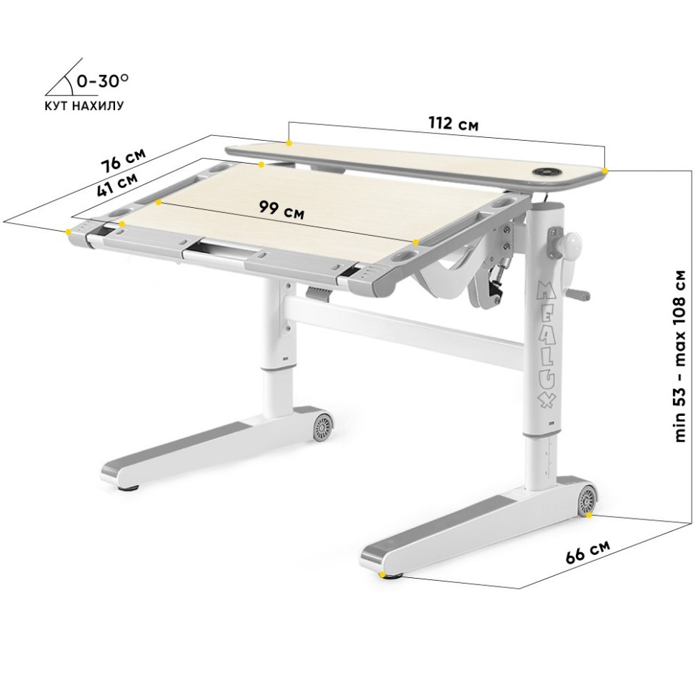 Дитяча парта Ergowood L Multicolor TG Energy Mealux BD-810 TG/MC Energy