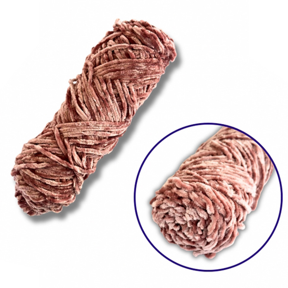 Пряжа плюшевая синель Brushme PP105, 100 грамм, 100% полиэстер, темный розовый