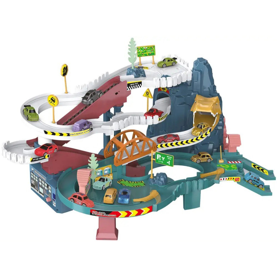 Игровой набор Автотрек-серпантин Dino ZIPP Toys 5501A, электрический 6 машинок