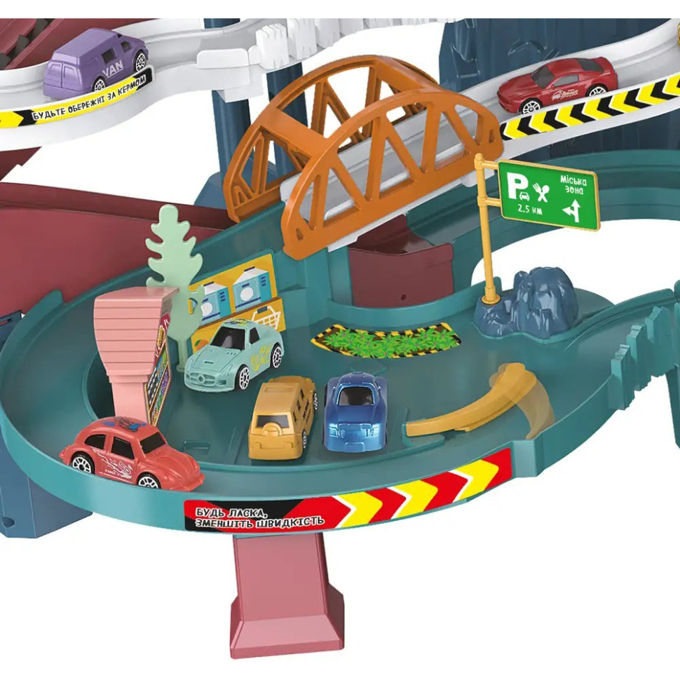 Игровой набор Автотрек-серпантин Dino ZIPP Toys 5501A, электрический 6 машинок