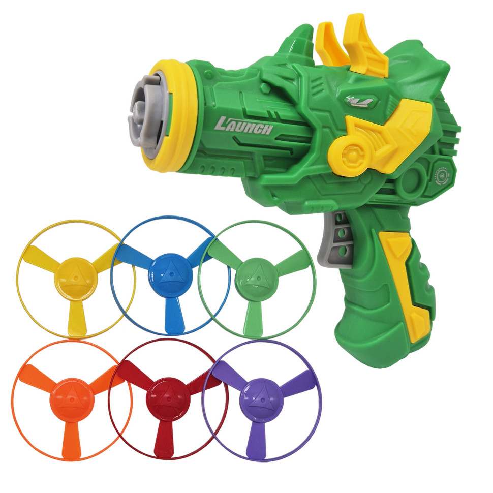 Розважальна гра-запускалка Динозаврик Bambi 123-1K4(Green) 6 дисків