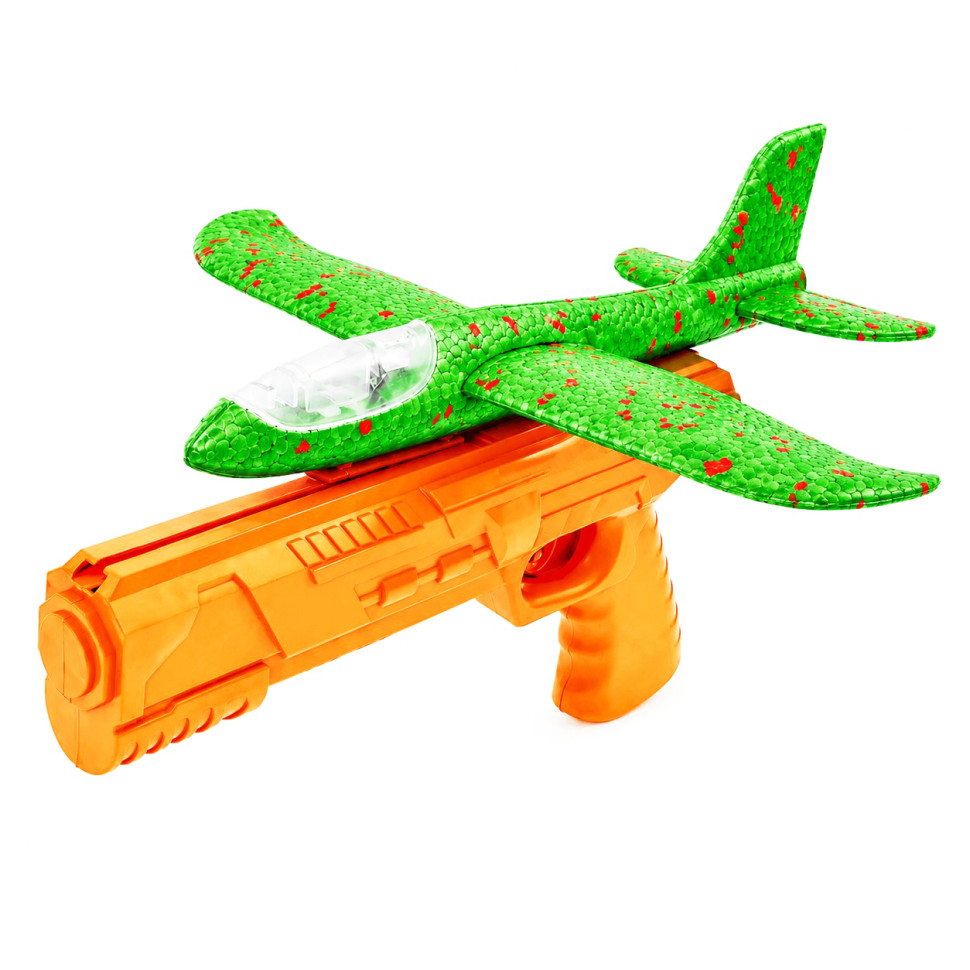 Игровой набор Самолетик на запуске Bambi TD202375(Green-Orange) 23 см, со светом