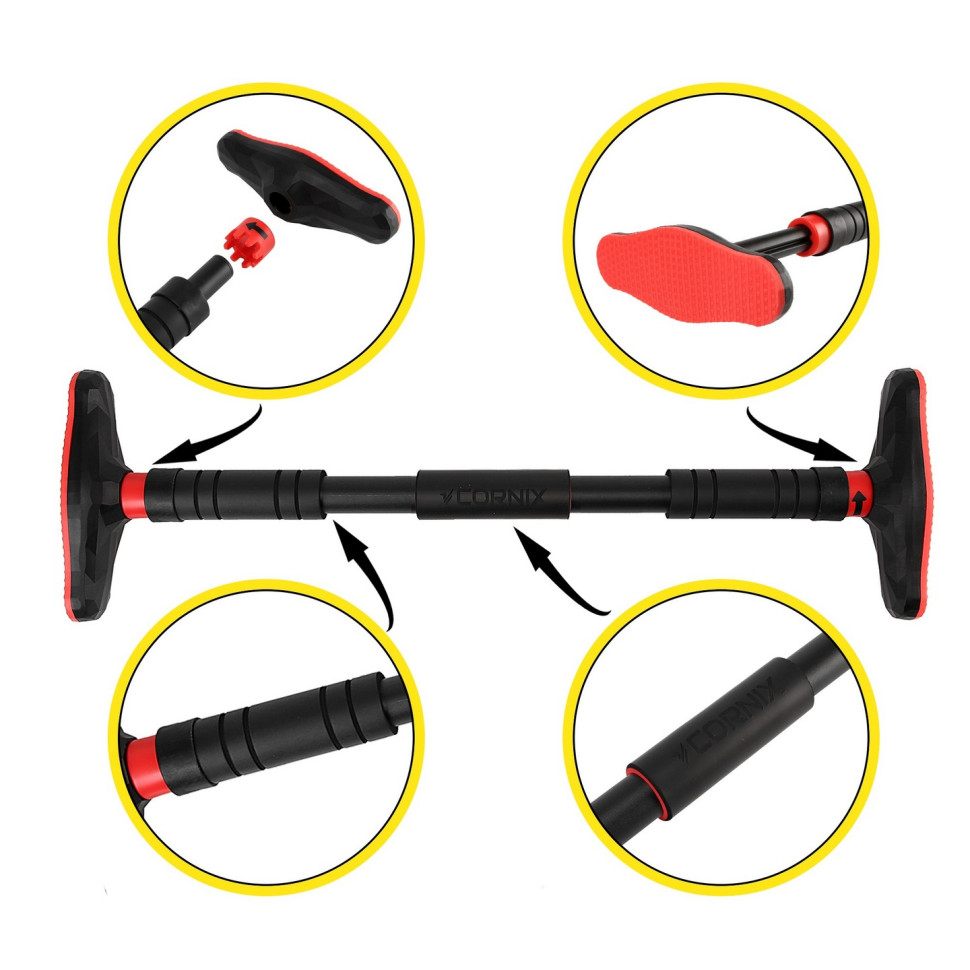 Турнік розсувний Pro Cornix XR-0283 Black/Red, розмір 65 х 100 см