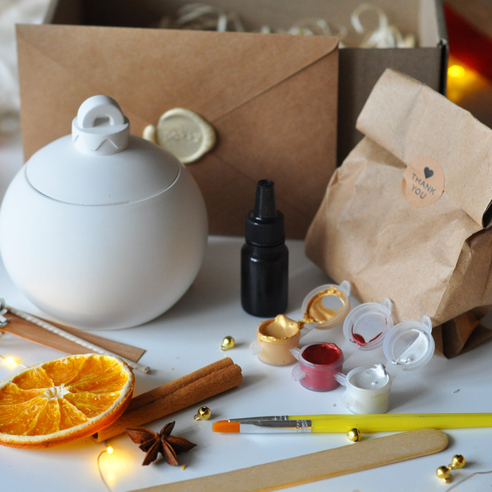 Новорічний набір для створення свічки «Ялинкова іграшка» M SP2466 на одну свічку