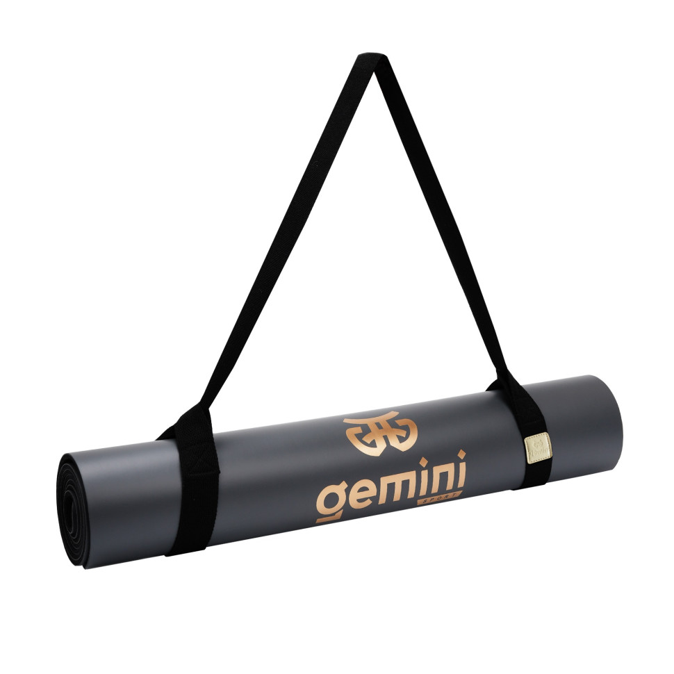 Килимок для йоги каучуковий Pro Gemini Sport PUY-3900-7 поліуретан 183x68x0,5 см, темно-сірий