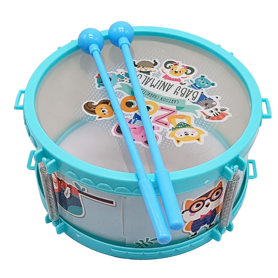 Дитяча іграшка Барабан Bambi 168-14C(Turquoiuse) палички 2 шт 20см