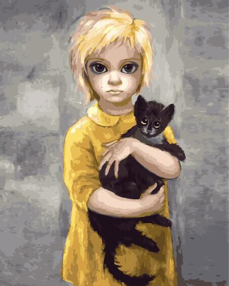 Картина за номерами. Brushme "Дочка з котиком. Маргарет Кін" GX29281 по цене 240 грн.