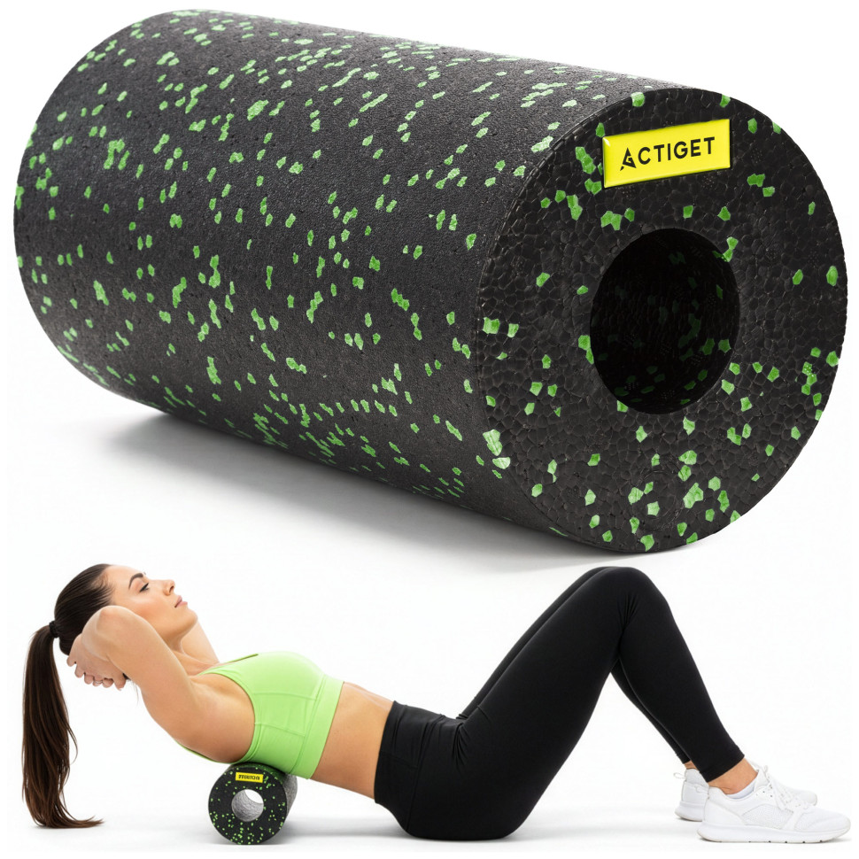 Массажный ролик Actiget ACT0094 EPP, Black/Green 29,5x15 см