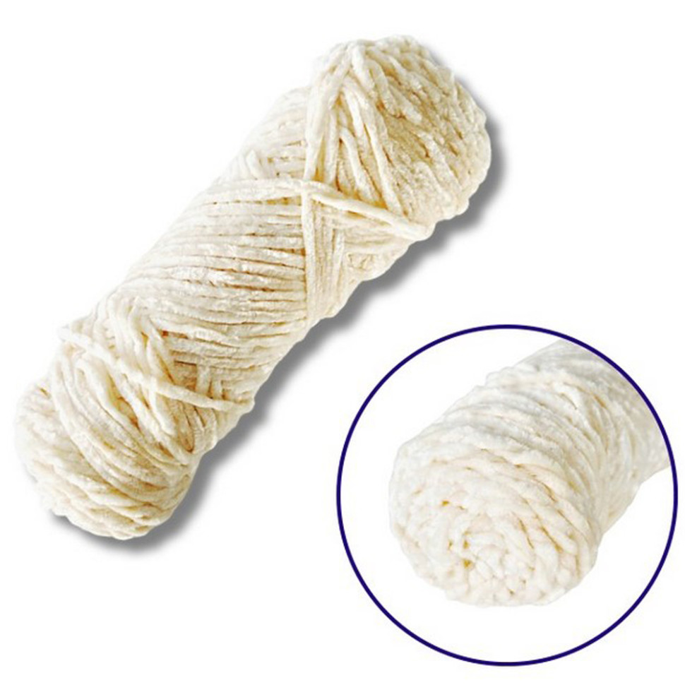 Пряжа плюшевая синель Brushme PP103, 100 грамм, 100% полиэстер, бежевый