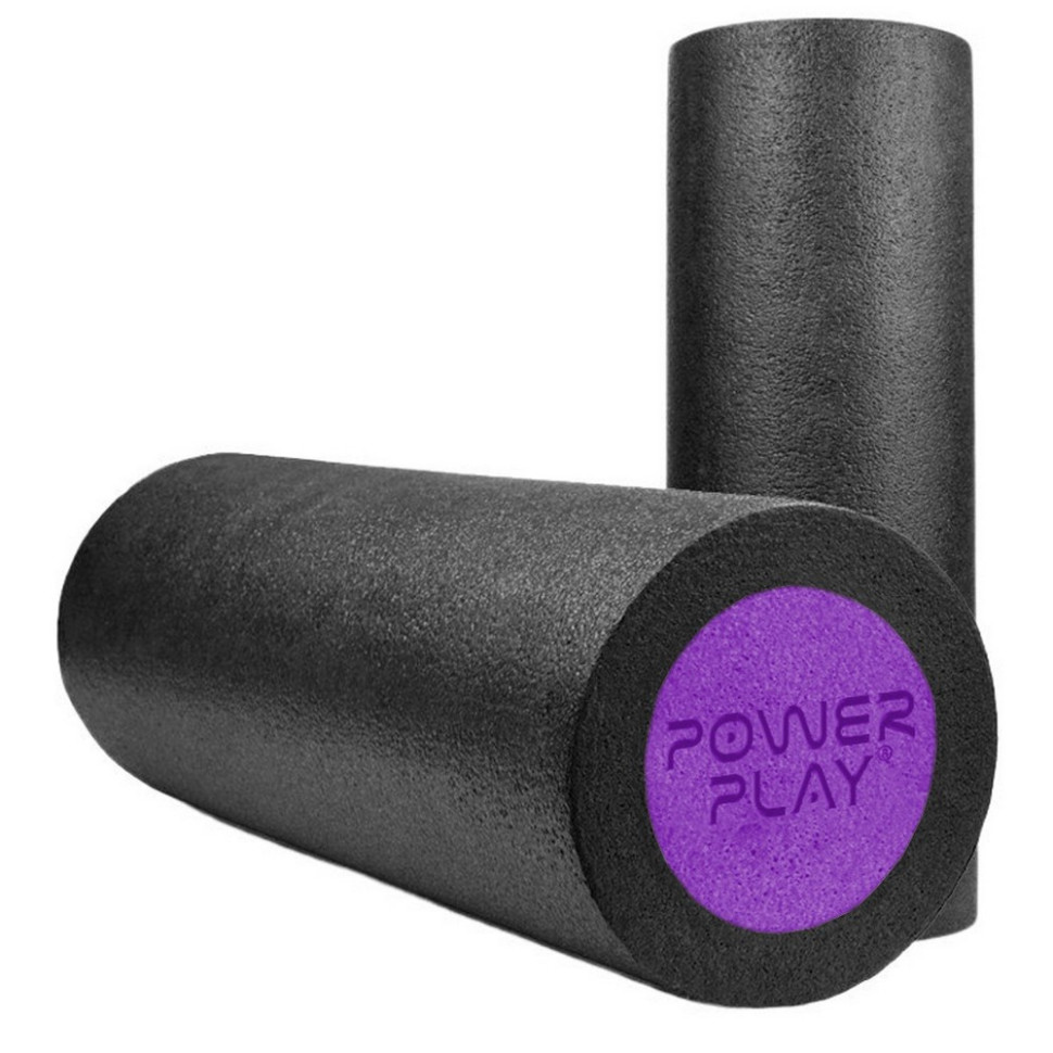 Массажный ролик (роллер) гладкий 4021 Fitness Roller PowerPlay PP_4021_BL/Purple_(30*15) 30x15 см