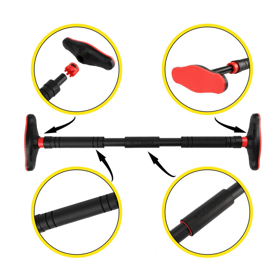 Турнік розсувний Pro Cornix XR-0284 Black/Red, розмір 90 х 130 см