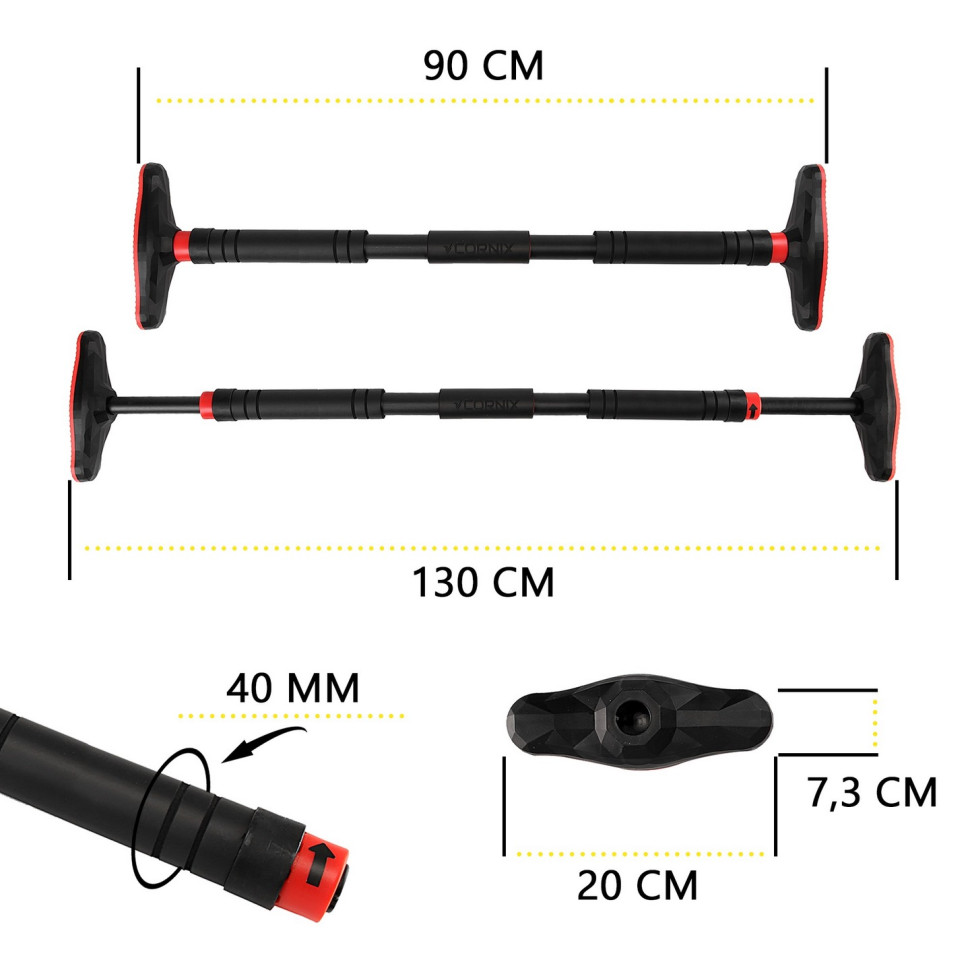 Турнік розсувний Pro Cornix XR-0284 Black/Red, розмір 90 х 130 см