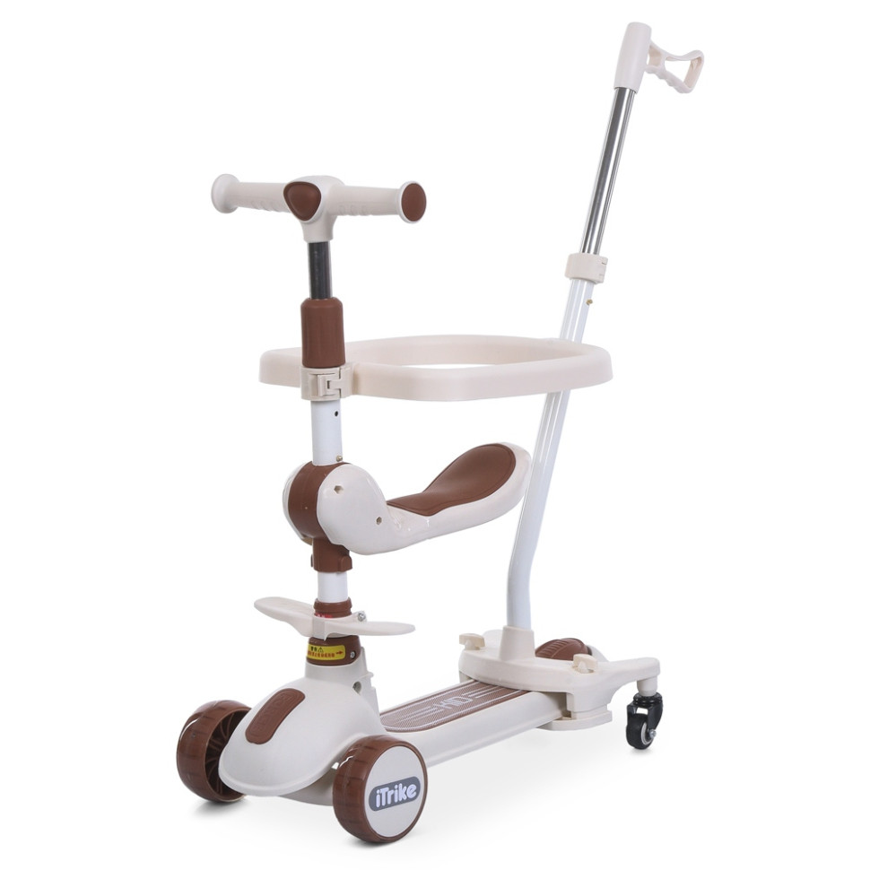 Триколісний самокат-біговел 5 в 1 iTurbo Trike JR3-186-BRN, до 25 кг