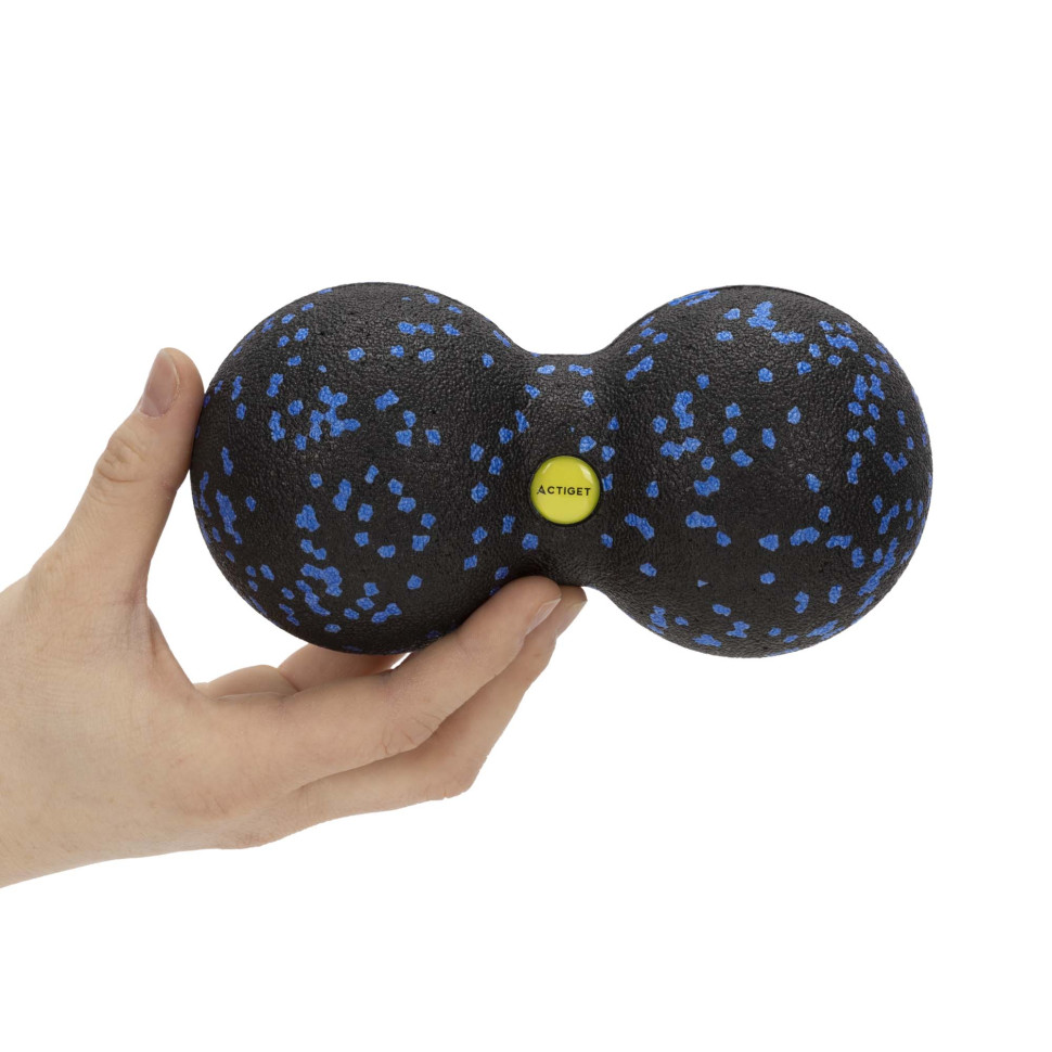 Масажний м'яч подвійний Actiget ACT0097 EPP, Black/Blue 8x16 см