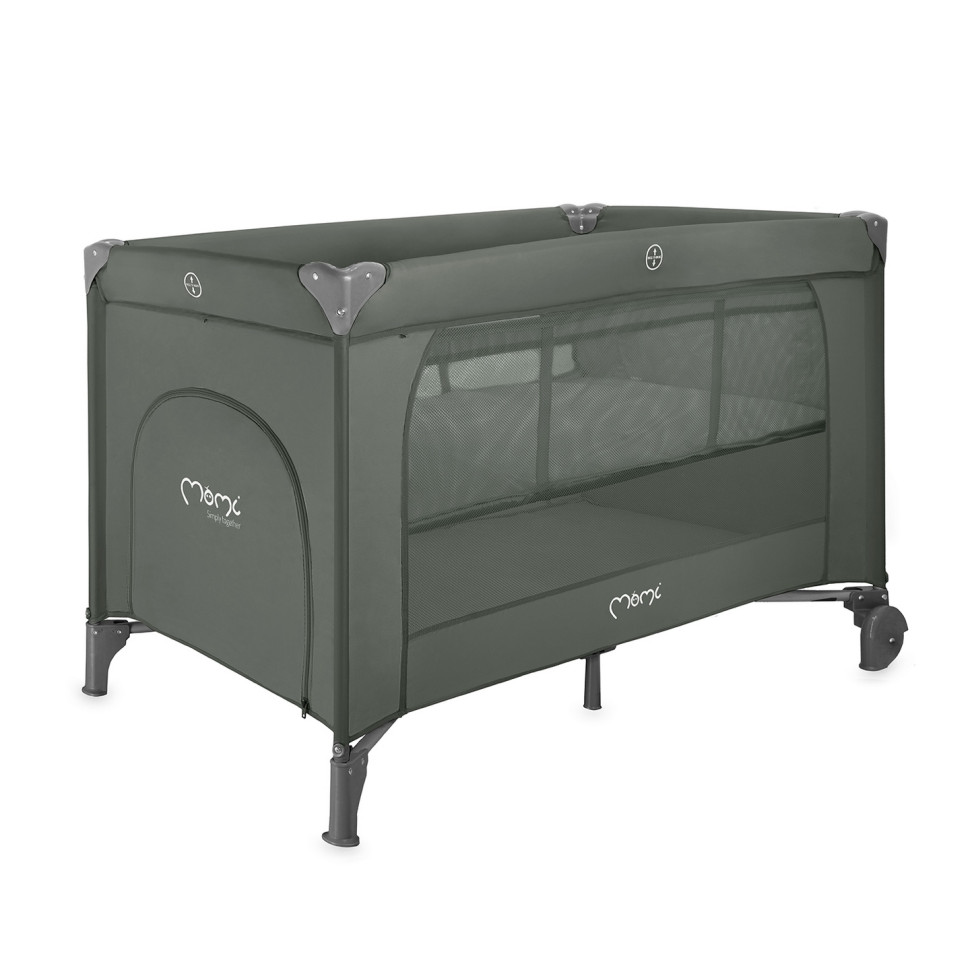 Детская кровать-манеж BELOVE PLUS MoMi LOZE00025 dark green складная, с игрушками
