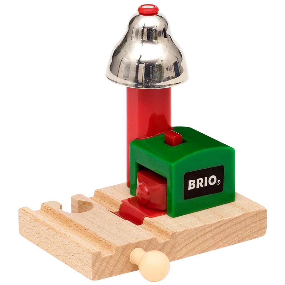 Сигнальный колокольчик для детской железной дороги на магнитах BRIO 33754-BR, магнит, дерево, пластик, металл