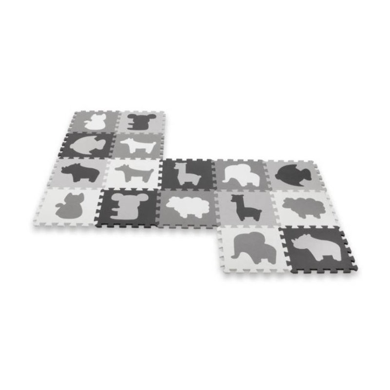Мягкий игровой массажный коврик-пазл HBC 11529-HBC, EVA, серо-белый 30x30 см
