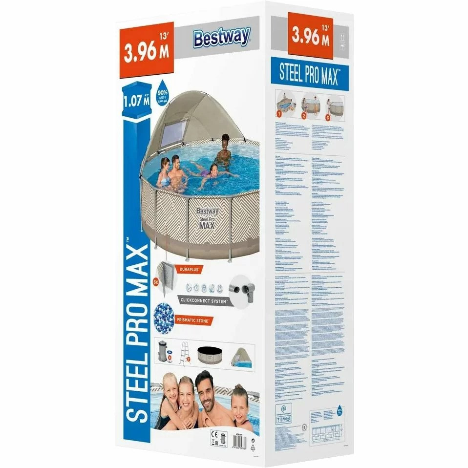 Басейн каркасний круглий Bestway 561FY 396х107 см, 11133 л, фільтр-насос