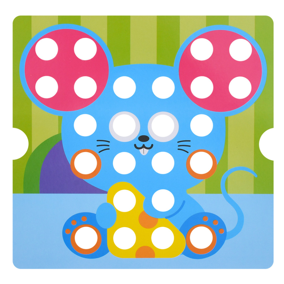 Розвиваюча мозаїка Button Idea Bambi YG898-6, 46 деталей, картки 12 штук